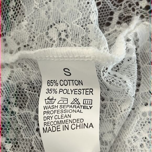 White Lace Teddy Lingerie Bodysuit Woman Size Small Snap Crotch Underwire Bra - Picture 7 of 11